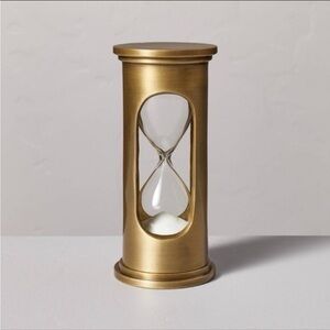 Hearth & Hand Decorative Brass Hourglass Antique Finish. 2024 Spring
